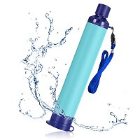 SimPure Personal Water Filter Straw, Portable Water Purifier with 1500L 4-Stage Filtration System, Outdoor Survival Gear for Camping Hiking Backpacking Emergency (Blue-1 Pack)