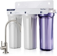 iSpring US31 Classic 3-Stage Under Sink Water Filtration System for Drinking, Tankless, High Capacity, Sediment + Carbon + Carbon (Newest Version)